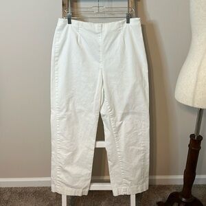 Coldwater Creek White Trouser Pants with Side Zipper with Button Size 14 in GUC